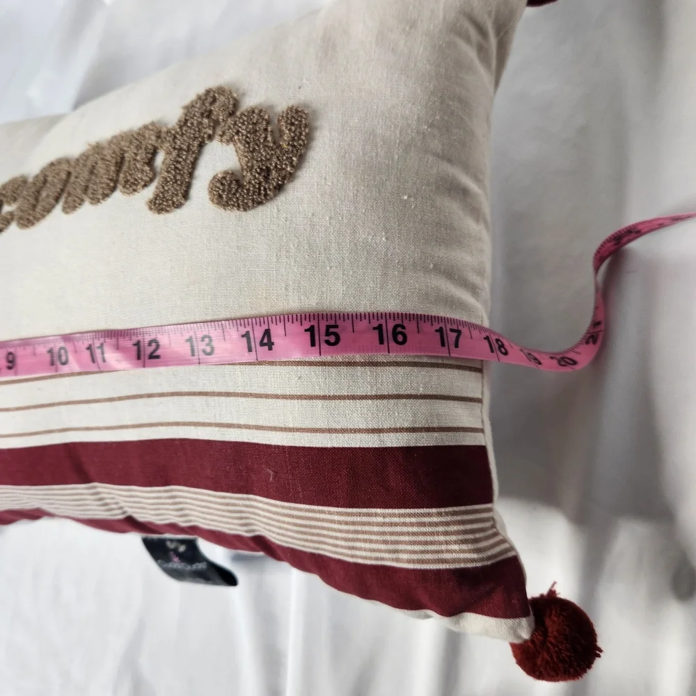 Cuddl Duds Cozy Pillow with Red Accents